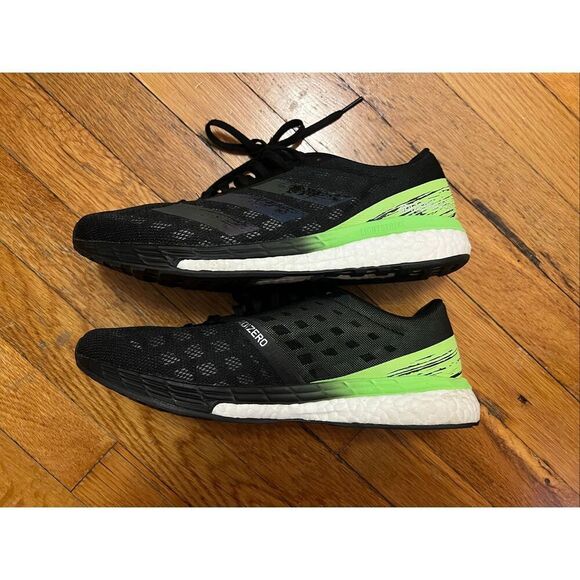 Adidas Adizero Boston 9 Black Signal Green Running Shoes Men’s Size 8.5 EG4657 main image 14